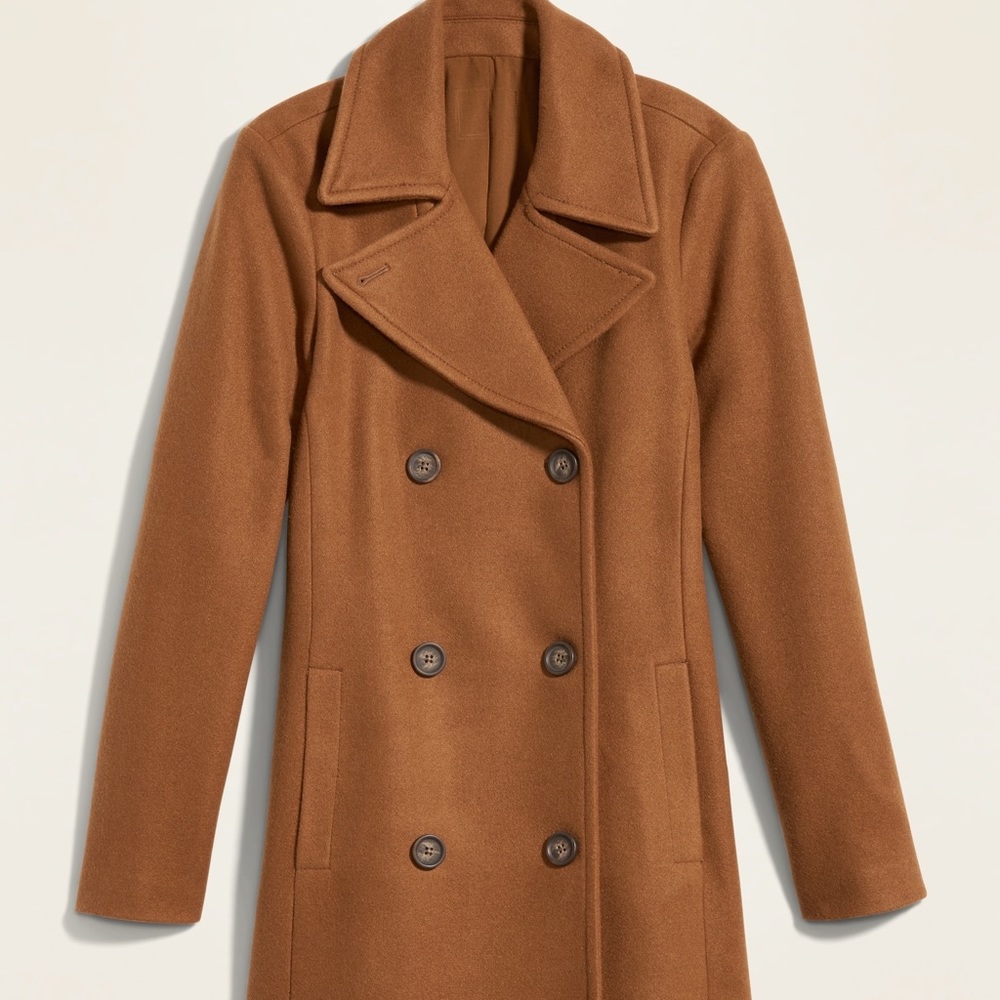 *NWT* Long soft-brushed peacoat